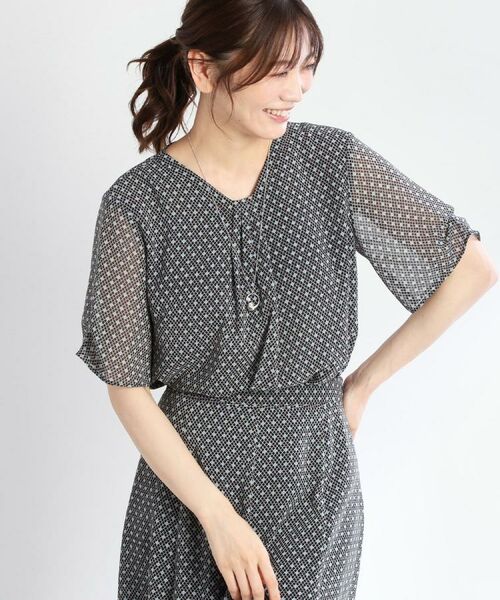 Reflect / リフレクト シャツ・ブラウス | 【マシンウォッシュ可/セットアップ可】コツキ柄プリントブラウス | 詳細2