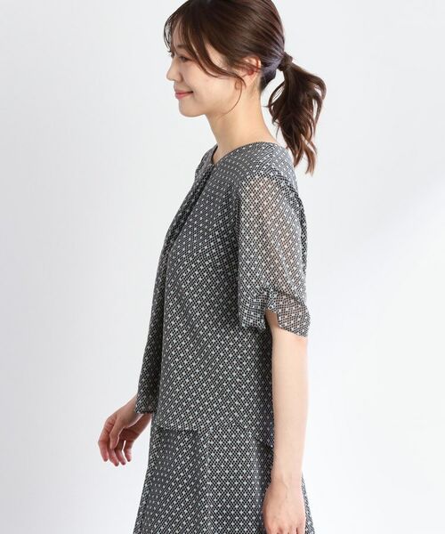 Reflect / リフレクト シャツ・ブラウス | 【マシンウォッシュ可/セットアップ可】コツキ柄プリントブラウス | 詳細23