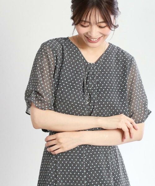 Reflect / リフレクト シャツ・ブラウス | 【マシンウォッシュ可/セットアップ可】コツキ柄プリントブラウス | 詳細29