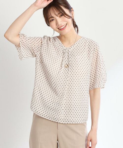 Reflect / リフレクト シャツ・ブラウス | 【マシンウォッシュ可/セットアップ可】コツキ柄プリントブラウス | 詳細6