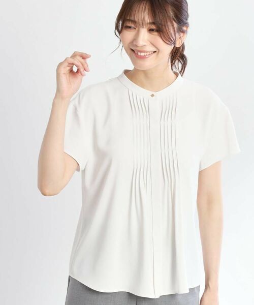 Reflect / リフレクト シャツ・ブラウス | 【インナーに◎／すっきり見え！長め丈】タックデティールブラウス | 詳細1