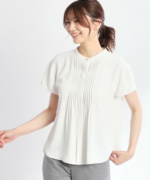 Reflect / リフレクト シャツ・ブラウス | 【インナーに◎／すっきり見え！長め丈】タックデティールブラウス | 詳細4