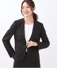 Reflect / リフレクト ノーカラージャケット | 【匠シリーズ／すっきり見え／セットアップ可】匠ジャケット／ノーカラー