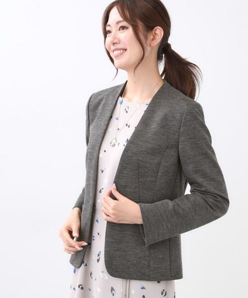 Reflect / リフレクト ノーカラージャケット | 【匠シリーズ／すっきり見え／セットアップ可】匠ジャケット／ノーカラー | 詳細17