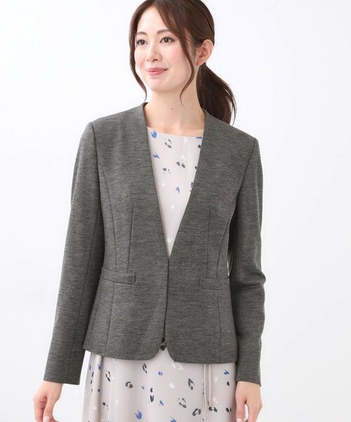 Reflect / リフレクト ノーカラージャケット | 【匠シリーズ／すっきり見え／セットアップ可】匠ジャケット／ノーカラー | 詳細21