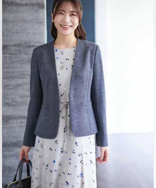 Reflect / リフレクト ノーカラージャケット | 【匠シリーズ／すっきり見え／セットアップ可】匠ジャケット／ノーカラー | 詳細30