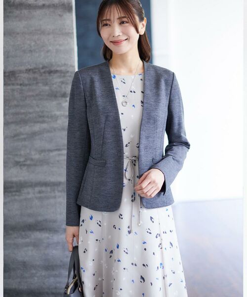 Reflect / リフレクト ノーカラージャケット | 【匠シリーズ／すっきり見え／セットアップ可】匠ジャケット／ノーカラー | 詳細7