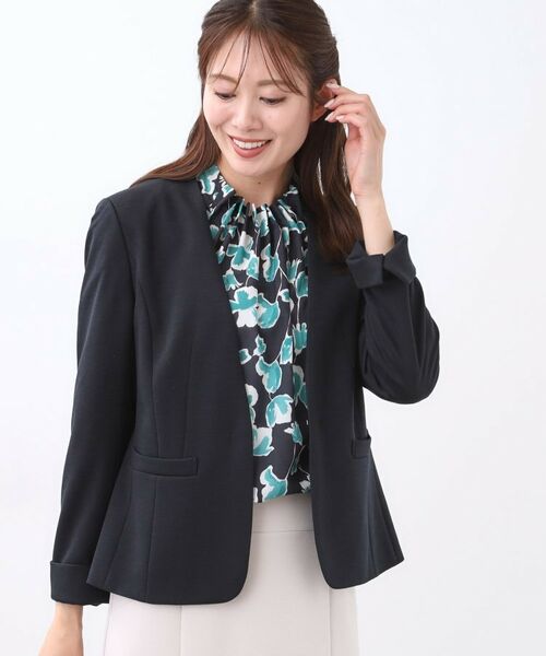 Reflect / リフレクト ノーカラージャケット | 【匠シリーズ／すっきり見え／セットアップ可】匠ジャケット／ノーカラー | 詳細8