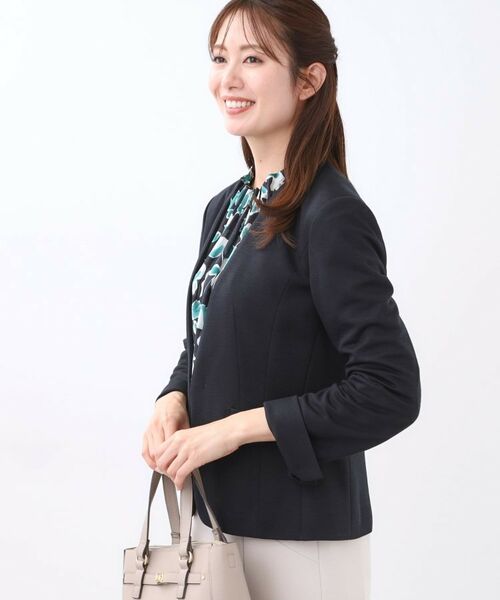 Reflect / リフレクト ノーカラージャケット | 【匠シリーズ／すっきり見え／セットアップ可】匠ジャケット／ノーカラー | 詳細9