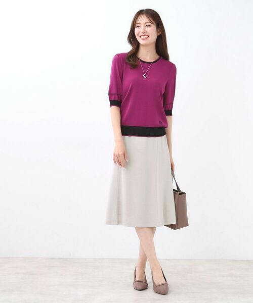 Reflect / リフレクト ミニ・ひざ丈スカート | 【匠シリーズ／すっきり細見え／セットアップ可】ソフトフレアスカート | 詳細12