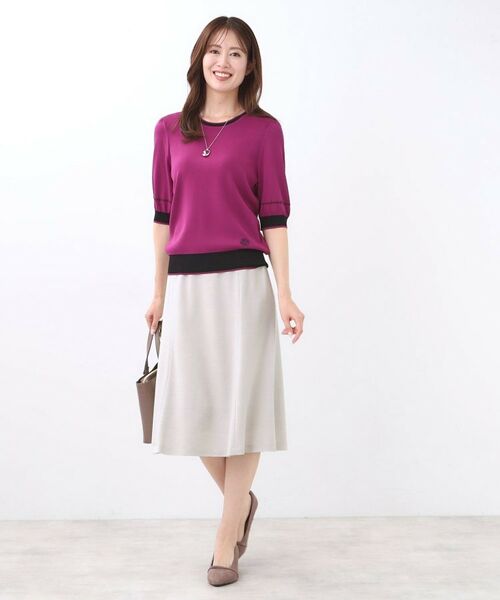 Reflect / リフレクト ミニ・ひざ丈スカート | 【匠シリーズ／すっきり細見え／セットアップ可】ソフトフレアスカート | 詳細13