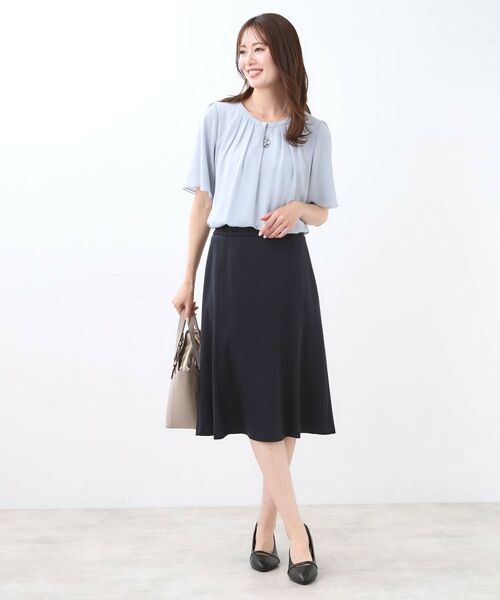 Reflect / リフレクト ミニ・ひざ丈スカート | 【匠シリーズ／すっきり細見え／セットアップ可】ソフトフレアスカート | 詳細17