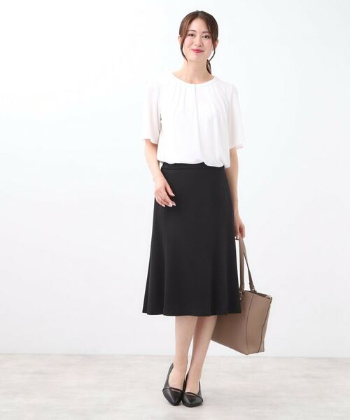 Reflect / リフレクト ミニ・ひざ丈スカート | 【匠シリーズ／すっきり細見え／セットアップ可】ソフトフレアスカート | 詳細20