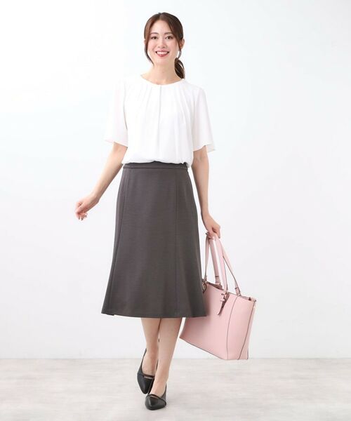 Reflect / リフレクト ミニ・ひざ丈スカート | 【匠シリーズ／すっきり細見え／セットアップ可】ソフトフレアスカート | 詳細25