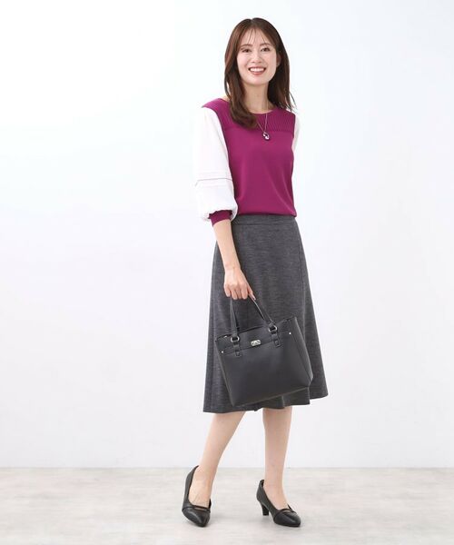 Reflect / リフレクト ミニ・ひざ丈スカート | 【匠シリーズ／すっきり細見え／セットアップ可】ソフトフレアスカート | 詳細5