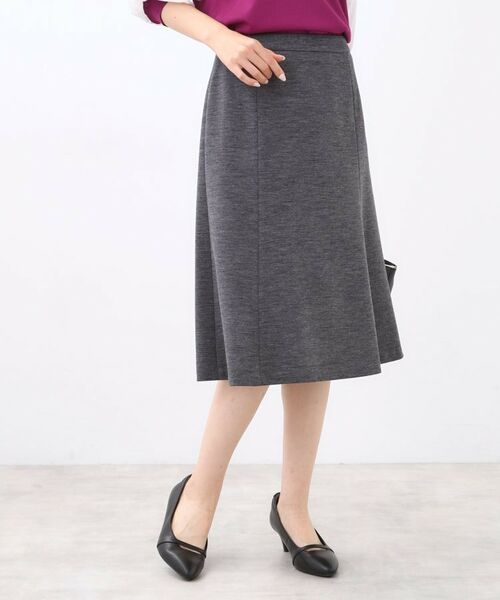 Reflect / リフレクト ミニ・ひざ丈スカート | 【匠シリーズ／すっきり細見え／セットアップ可】ソフトフレアスカート | 詳細6