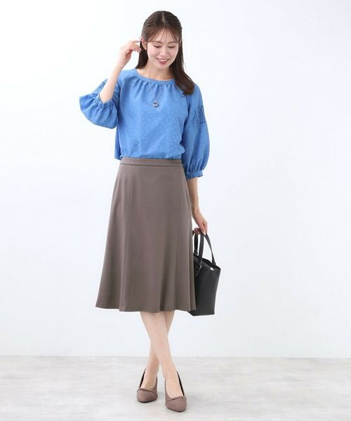 Reflect / リフレクト ミニ・ひざ丈スカート | 【匠シリーズ／すっきり細見え／セットアップ可】ソフトフレアスカート | 詳細9