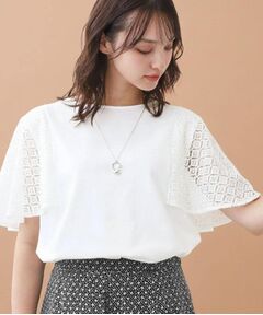 Reflect / リフレクト カットソー | 幾何レーススリーブプルオーバージャージ