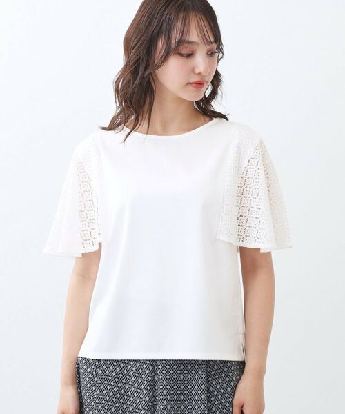 Reflect / リフレクト カットソー | 幾何レーススリーブプルオーバージャージ | 詳細10