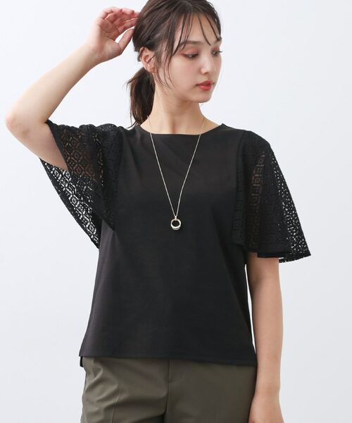 Reflect / リフレクト カットソー | 幾何レーススリーブプルオーバージャージ | 詳細5
