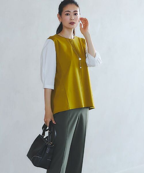 Reflect / リフレクト カットソー | 【アウターを着てもすっきり／体型カバー／腰周りが気にならない】長め丈プルオーバージャージ | 詳細1