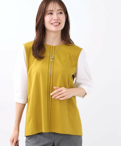 Reflect / リフレクト カットソー | 【アウターを着てもすっきり／体型カバー／腰周りが気にならない】長め丈プルオーバージャージ | 詳細12