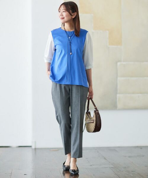 Reflect / リフレクト カットソー | 【アウターを着てもすっきり／体型カバー／腰周りが気にならない】長め丈プルオーバージャージ | 詳細3