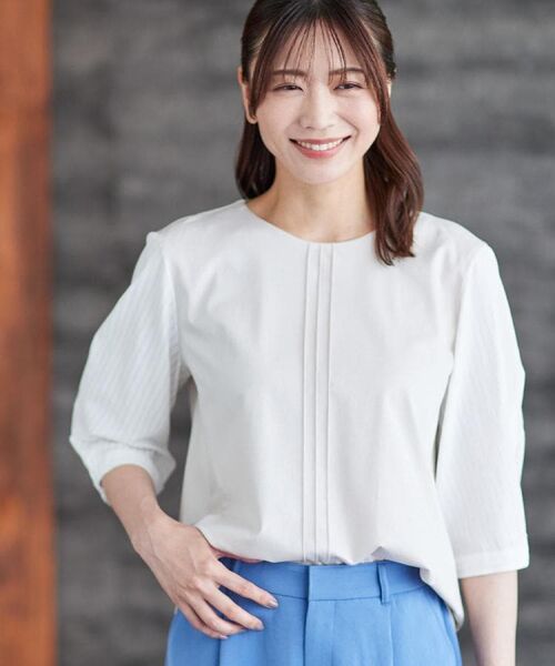 Reflect / リフレクト カットソー | 【アウターを着てもすっきり／体型カバー／腰周りが気にならない】長め丈プルオーバージャージ | 詳細5