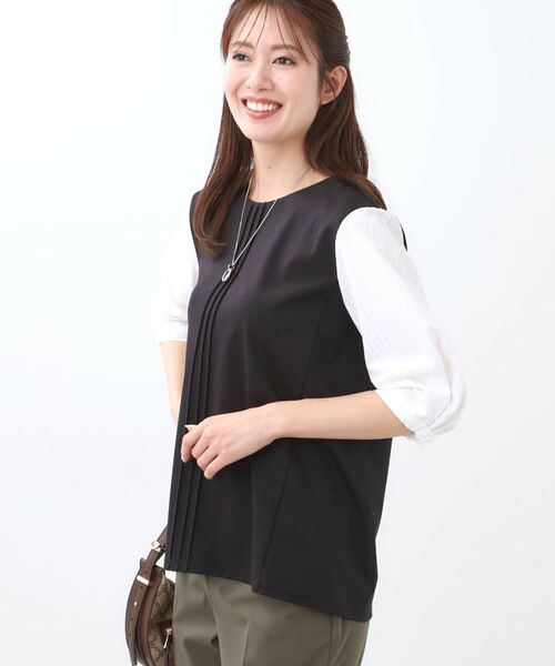 Reflect / リフレクト カットソー | 【アウターを着てもすっきり／体型カバー／腰周りが気にならない】長め丈プルオーバージャージ | 詳細7