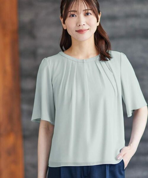 Reflect / リフレクト シャツ・ブラウス | 【一枚着で着映え◎/ジャケットのインナーにも】フロント開きブラウス | 詳細1