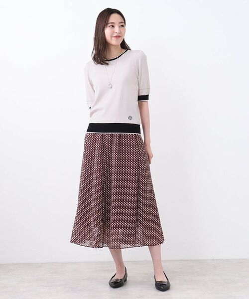 Reflect / リフレクト ニット・セーター | 【WEB先行カラーあり/手洗い可/アンサンブル可】バイカラー五分袖ニット | 詳細14