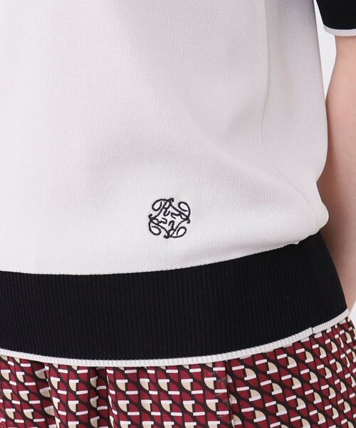 Reflect / リフレクト ニット・セーター | 【WEB先行カラーあり/手洗い可/アンサンブル可】バイカラー五分袖ニット | 詳細15