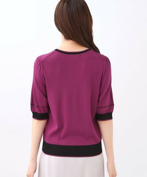 Reflect / リフレクト ニット・セーター | 【WEB先行カラーあり/手洗い可/アンサンブル可】バイカラー五分袖ニット | 詳細27