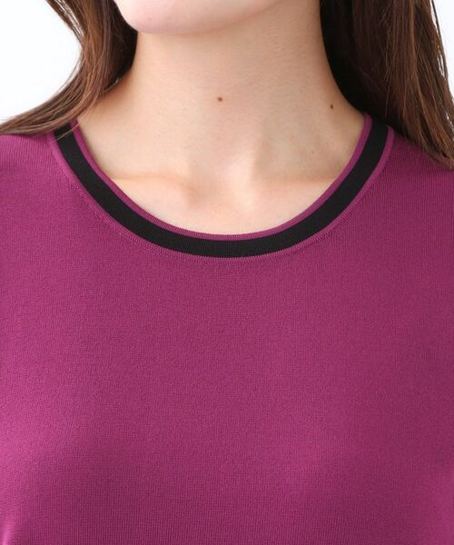 Reflect / リフレクト ニット・セーター | 【WEB先行カラーあり/手洗い可/アンサンブル可】バイカラー五分袖ニット | 詳細28