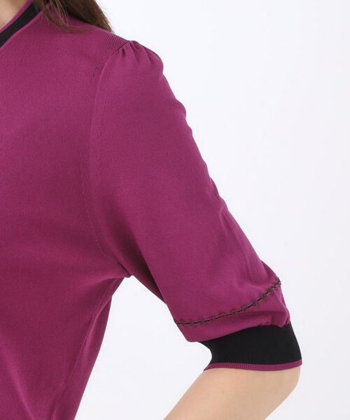 Reflect / リフレクト ニット・セーター | 【WEB先行カラーあり/手洗い可/アンサンブル可】バイカラー五分袖ニット | 詳細29