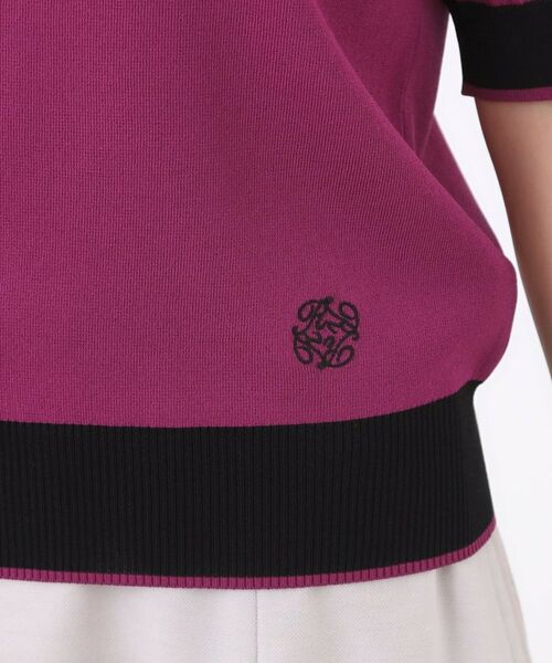 Reflect / リフレクト ニット・セーター | 【WEB先行カラーあり/手洗い可/アンサンブル可】バイカラー五分袖ニット | 詳細7