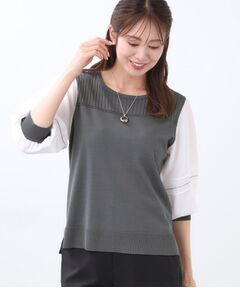 Reflect / リフレクト カットソー | 【WEB先行カラーあり／手洗い可】ジョーゼットスリーブ×ニット
