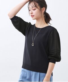 Reflect / リフレクト カットソー | 【WEB先行カラーあり／手洗い可】ジョーゼットスリーブ×ニット
