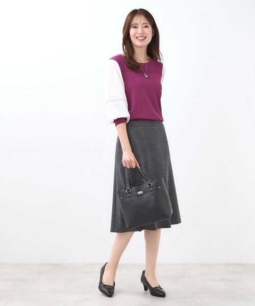 Reflect / リフレクト カットソー | 【WEB先行カラーあり/手洗い可】ジョーゼットスリーブ×ニット | 詳細10