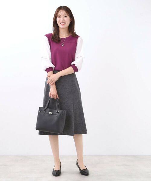 Reflect / リフレクト カットソー | 【WEB先行カラーあり/手洗い可】ジョーゼットスリーブ×ニット | 詳細11