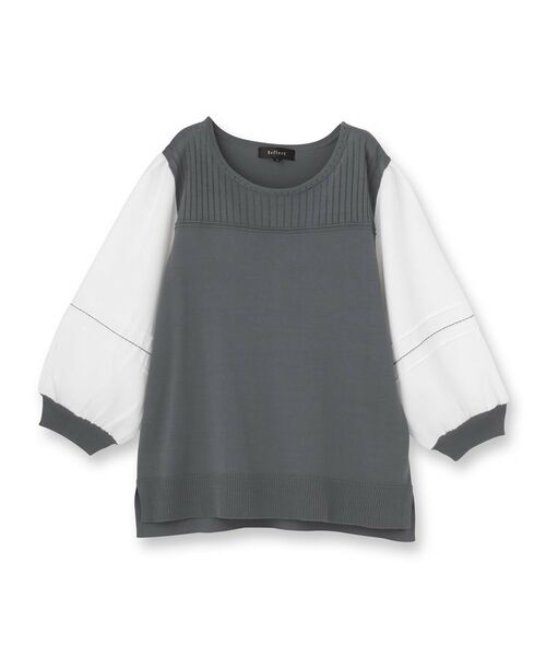 Reflect / リフレクト カットソー | 【WEB先行カラーあり/手洗い可】ジョーゼットスリーブ×ニット | 詳細21