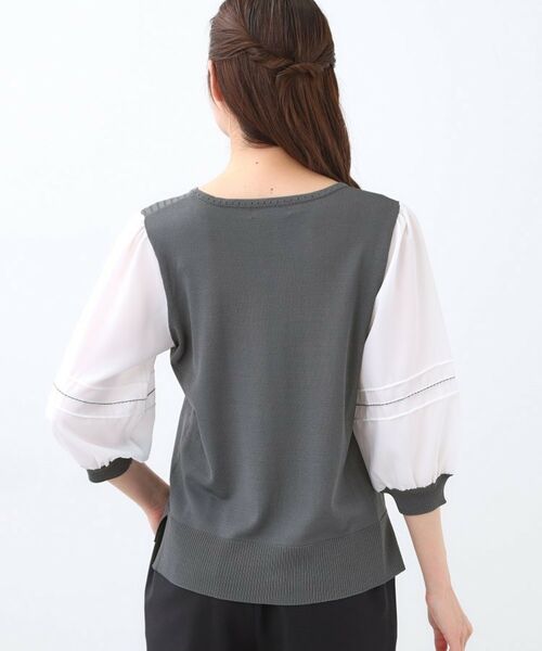 Reflect / リフレクト カットソー | 【WEB先行カラーあり/手洗い可】ジョーゼットスリーブ×ニット | 詳細24