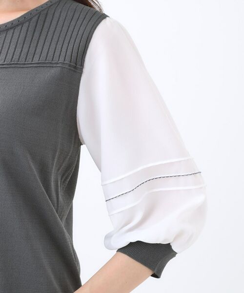 Reflect / リフレクト カットソー | 【WEB先行カラーあり/手洗い可】ジョーゼットスリーブ×ニット | 詳細26