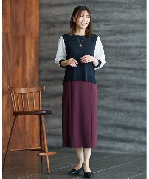 Reflect / リフレクト カットソー | 【WEB先行カラーあり/手洗い可】ジョーゼットスリーブ×ニット | 詳細4