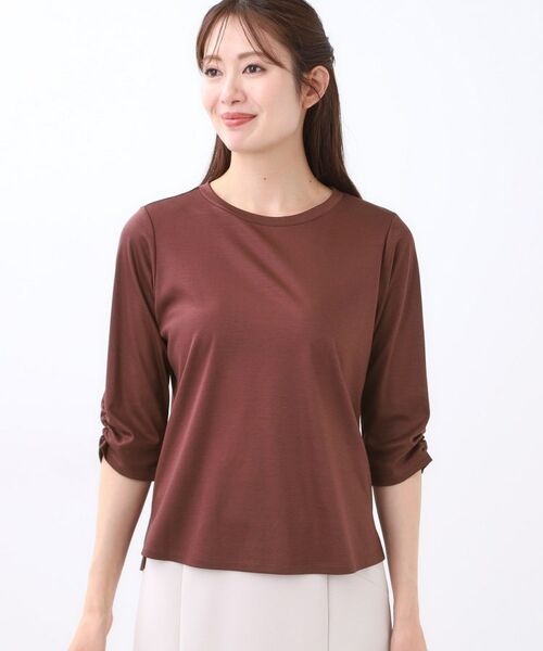 Reflect / リフレクト カットソー | 【アウターを着てもすっきり／手洗い可／インナーにおすすめ◎】六分袖プルオーバージャージ | 詳細13