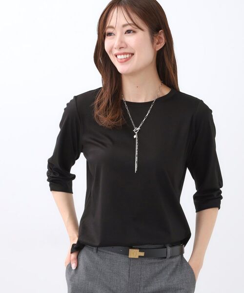 Reflect / リフレクト カットソー | 【アウターを着てもすっきり／手洗い可／インナーにおすすめ◎】六分袖プルオーバージャージ | 詳細3