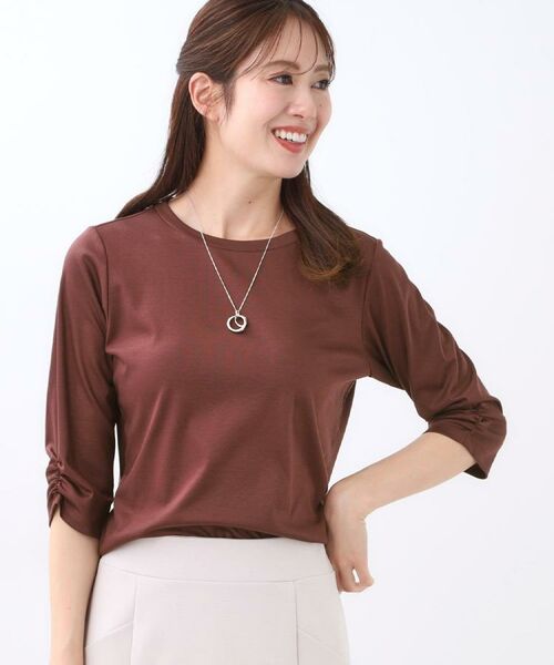 Reflect / リフレクト カットソー | 【アウターを着てもすっきり／手洗い可／インナーにおすすめ◎】六分袖プルオーバージャージ | 詳細8