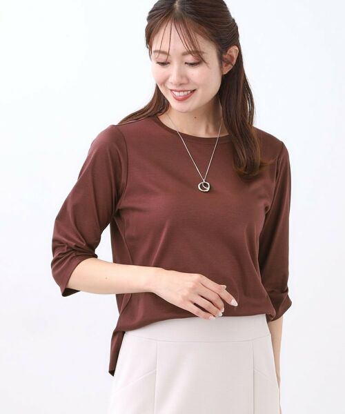 Reflect / リフレクト カットソー | 【アウターを着てもすっきり／手洗い可／インナーにおすすめ◎】六分袖プルオーバージャージ | 詳細9