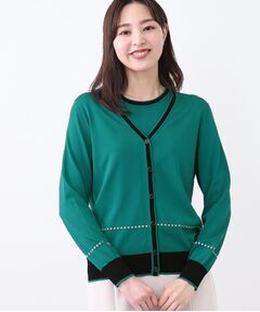 Reflect / リフレクト カーディガン・ボレロ | 【WEB先行カラーあり／手洗い可／アンサンブル可】バイカラーカーディガン