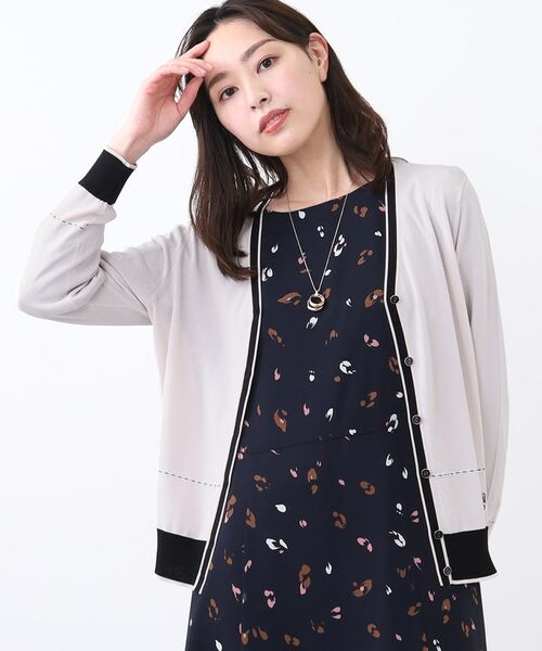 Reflect / リフレクト カーディガン・ボレロ | 【WEB先行カラーあり／手洗い可／アンサンブル可】バイカラーカーディガン | 詳細12